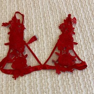 Elegant Red Lace Bralette